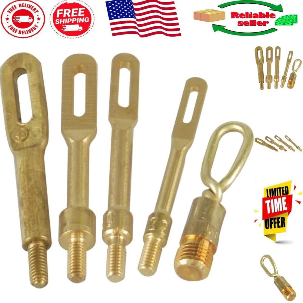 Durable Solid Brass Slotted Tip Gun Jag Set – 4 Calibers for Efficient Cleaning