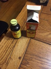 VINTAGE HOPPE’S NITRO POWDER SOLVENT #9 GLASS BOTTLE & ORIGINAL BOX HALF FULL
