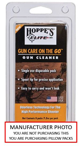 50 count Hoppe’s Elite Gun Cleaner – 7.5cc pillow packs (12.68 oz. total)