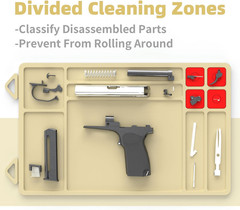 Pistol Gun Cleaning Mat, Thick Gun Cleaning Pad with Magnetic Organizer Parts Tr