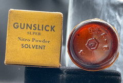 GUNSLICK Vintage Super Nitro Powder Solvent Bottle USA Collectible *Empty*