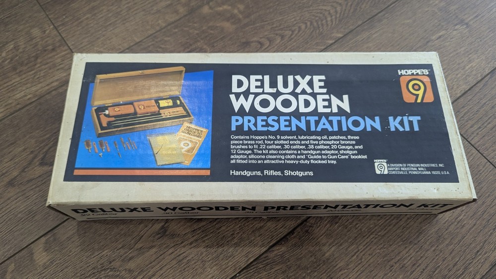 Vintage Hoppe’s No. 9 Deluxe Wooden Presentation Gun Cleaning Kit w/ Box