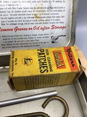 Used Vintage Outers Gunslick Rifle Gun Kit. Red Metal Box. No. 477. 30 Cal.