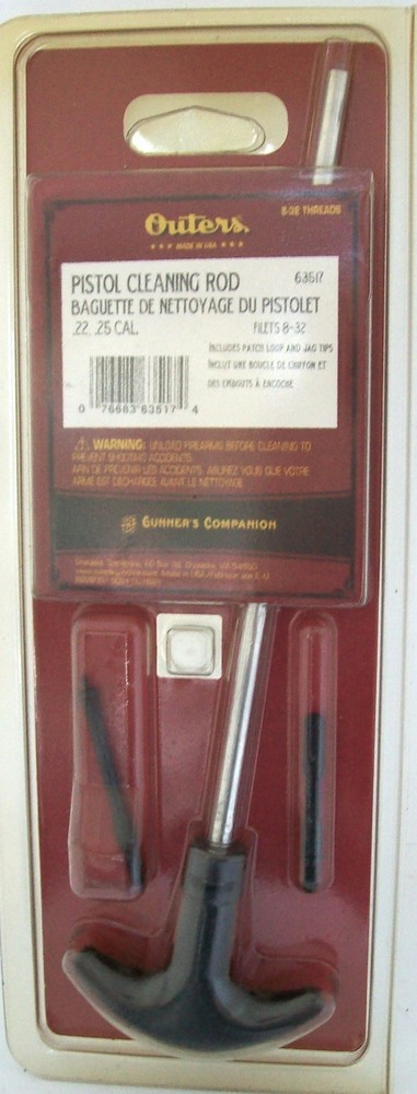 Outers 1 Section Aluminum Cleaning Rod for Pistol, .22-.25 Caliber