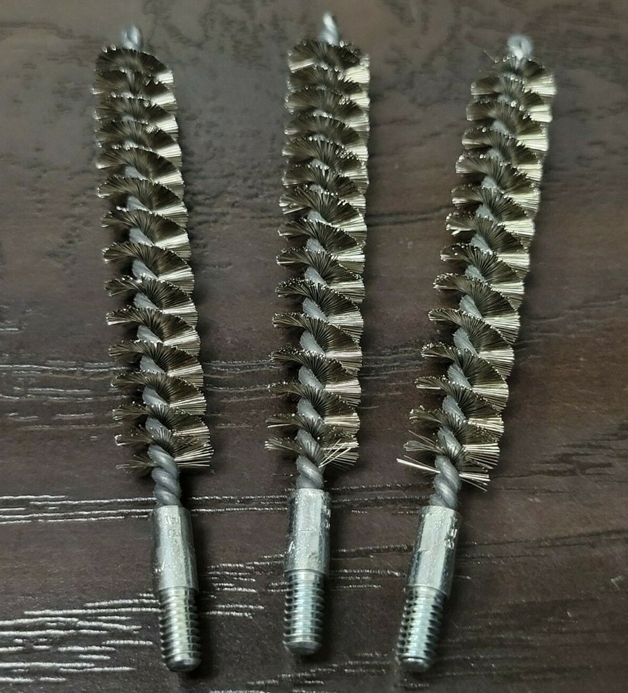 Lot of 3: .375 – .38 Cal Rifle Stainless Steel Bore Brush – 8-32 Thread