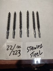 22lr & 22-250 Rifle/ Pistol stainless steel bore brush (rmc) 6 count
