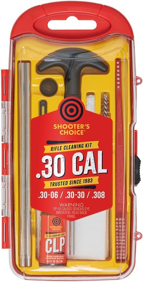 Shooters Choice Rifle Gun Rod Complete Cleaning Kit Aluminum .30 cal CLP Brush