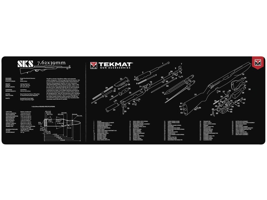 Tekmat Long Gun SKS Gun Cleaning Mat Black