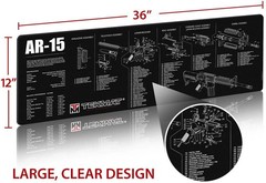 TekMat 36in Printed Gun Cleaning Mat , Black, TEK-36- Bench Mat