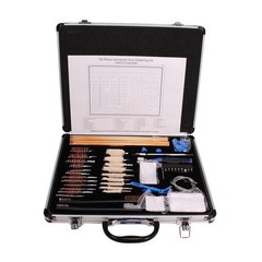 62 Piece Universal Gun Cleaning Kit Deluxe Aluminum Case Pistol Rifle Shotgun US