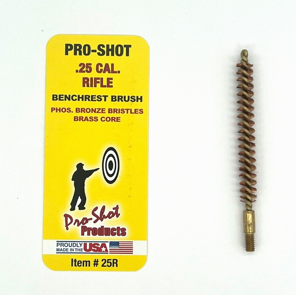 Pro-Shot Benchrest Brush & Cotton Bore Mop For .25 Cal. Rifle