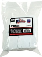 Pro-Shot 3250 Cleaning Patches 12-16 Gauge 3″ Square Cotton Flannel 250 Pack