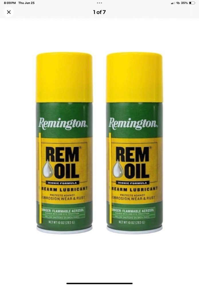 2 Pack Remington Rem Oil 10 oz Aerosol Gun Oil Cleaner Lubricant Rust Protector