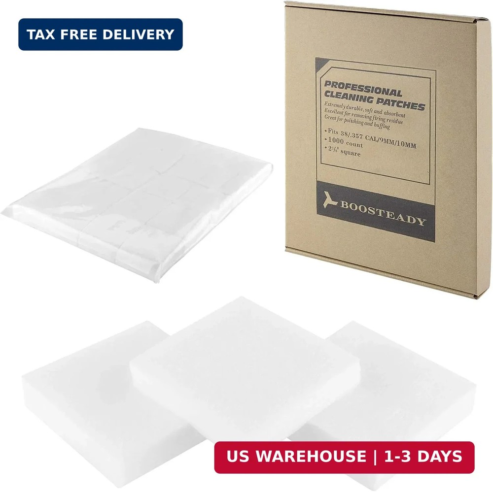 BOOSTEADY Professional Square Gun Cleaning Patches in Carton Box Bulk for .22 .3