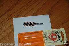 HOPPES GUN CLEANING SWAB TYNEX WIRE BRUSH .40 cal 10mm MAINTENANCE UP KEEP SHOT