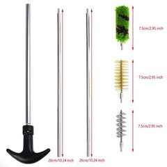 6 Pcs Aluminum Rod SHOTGUN Cleaning Brush Kit Set 12GA Gauge & BRUSH