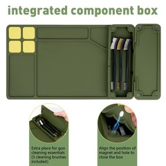 BOOSTEADY Gun Cleaning Mat, Pistol Anti-Slip Rubber Army Green