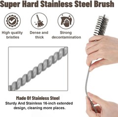 8 Pcs 11.8 Inch Pipe Cleaning Brush Set W/ Stainless Steel Bristles Variety Pack