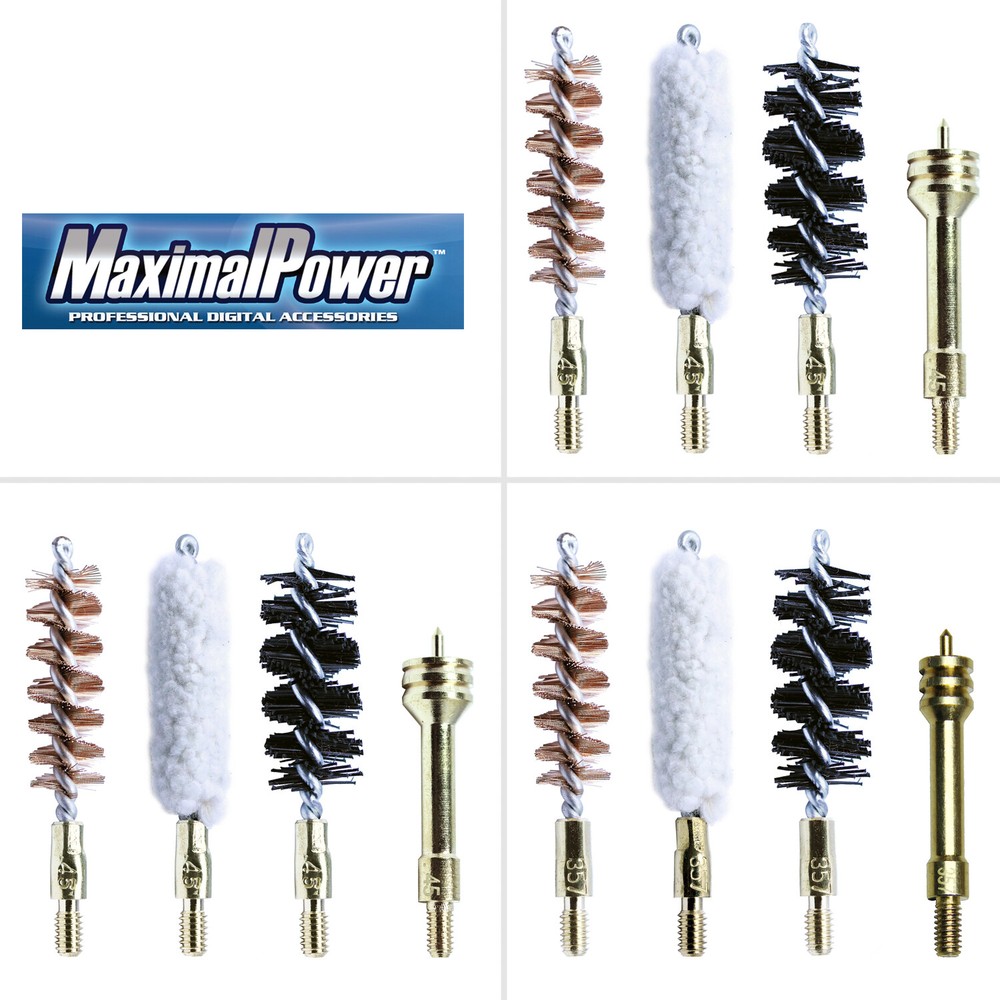 MaximalPower Combo Gun Cleaning Bore Brushes – 12 Gauge/.357/.45cal for Guns