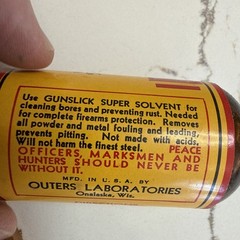 Vintage Outers Labs Gunslick Solvent Bottle And Box. New Unopened