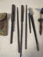 Camouflage Gun Cleaning Kit with Case, Brushes, Rods, Pre-owned