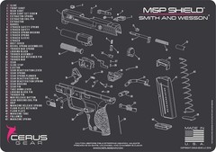 Cerus Gear M&P Shield Schematic cleaning mat Charcoal Gray/Pink smith wesson