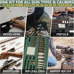 Universal Gun Cleaning Kit with Mat Portable Case for Rifle Pistol Shotgun