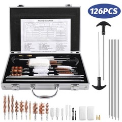 126pcs Gun Cleaning Kit Universal Rifle Pistol Shotgun Handgun Firearm with Case
