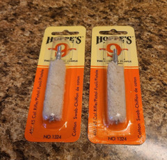 2 X Hoppes No. 9 Cotton Cleaning Swab .40/.45 Caliber No. 1324 LOT of 2