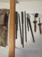 Camouflage Gun Cleaning Kit with Case, Brushes, Rods, Pre-owned