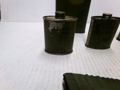 Military Items Tin Cans Gun Cleaning Plus Vintage