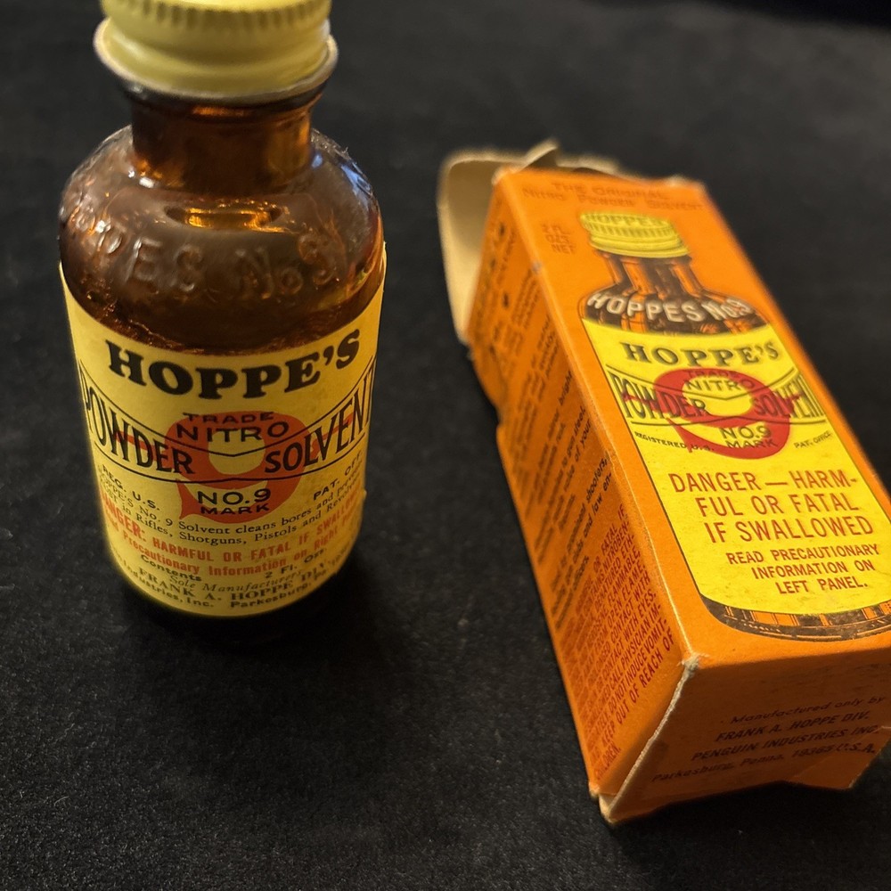 Vintage 1950’s Hoppes No 9 Powder Solvent 3/4 Full Gun Cleaner