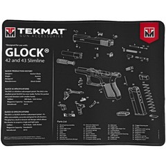 TekMat TEKR20GLOCK4243 Glk 42/43 Ultra 20 Cleaning Mat Black/White Rubber 15″x20