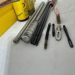 Vintage 50’s Erwin Weller Co. Gun Cleaning Kit Sioux City USA Yellow 4 Boxes