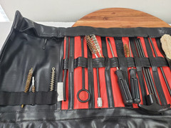 Vintage ALLGUN Universal Gun Cleaning Kit Roll-Up Case with Parts Shown