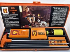 Vintage Hoppe’s 9 Gun Cleaning Kit & Orange Storage Box Oil Solvent