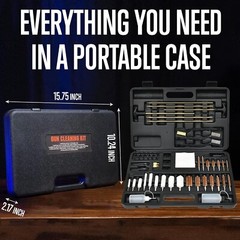 Universal Gun Cleaning Kit – Nylon Plastic Tips, Brushes, Jags – Compact Case