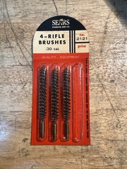 4 Pack Sears Roebuck .30 Cal Rifle Bronze Bore Brush #2121 (3 New Brushes)