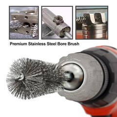 ASNOMY 5Pcs 1″ Stainless Steel Bore Brush for Drill,25mm Wire Brush Bore Cleanin