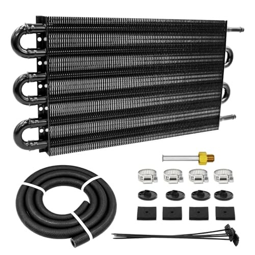 6 Pass Ultra-Cool Tube and Fin Transmission Cooler Universal 5/16″ 6-pass Black