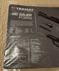 TekMat 17in Printed Gun Cleaning Mat Sig Sauer P365, Black, TEK-17-SIGP365