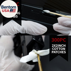 Gun Cleaning Supplies – Gun Cleaning Patches and Long Cotton Swabs Set, 6″ Cotto