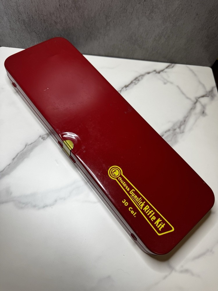 Vintage Outers Gunslick Rifle Cleaning Kit No. 477 .30 Cal Metal Case USA