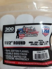 Pro-Shot Cleaning Patches, 1½” Cotton, 300 Per Pack 6mm-30 cal. Mpn 1½-300 NEW!