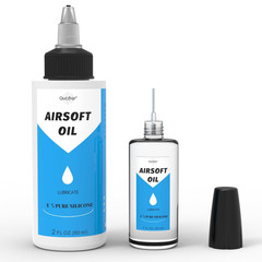 Airsoft Oil 2 Oz & 1 Oz Needle Oiler 100% Silicone Air Gun Oil, Multi-Purpose Ai