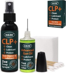 Gun Cleaner Lubricant Kit, 2 oz CLP, 1 oz Needle Oiler, 50 Patches, 10 Swabs