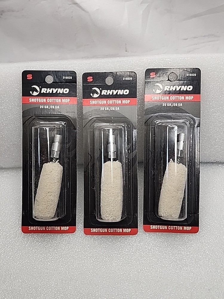 LOT OF 3-RYNO COTTON SWAB 20GA /28GA, SHOTGUN COTTON CLEANING SWABS, NEW