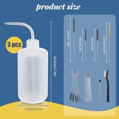 24-Piece Spray Gun Cleaning Kit – 3 Bottles & 21 Brushes for Paint Guns