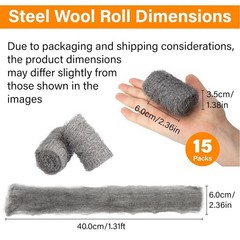 15 Count Gap Blocker: Steel Wool Rolls for Safe Indoor & Outdoor Pest Control