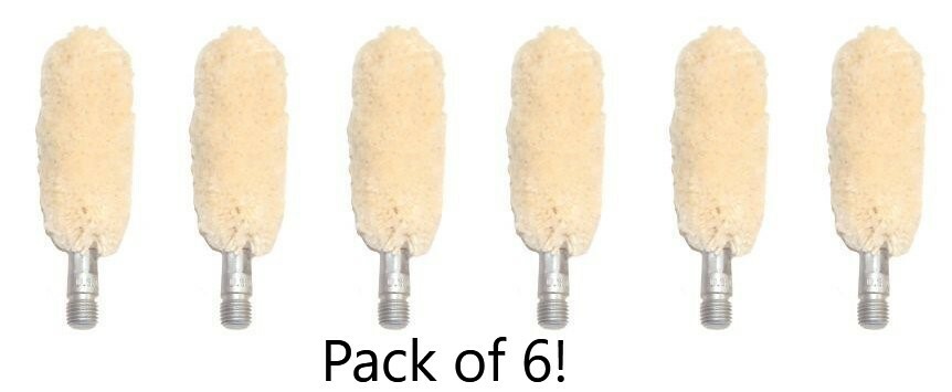 6 Pack 10/12 Gauge Shotgun Barrel Cleaning Cotton Swab Brush Tip USA made